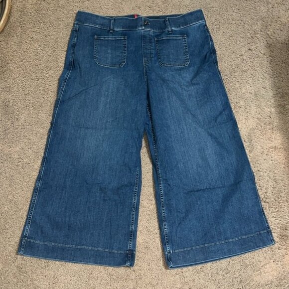 Spanx SPANXshape‎ EveryWear Cropped Wide Leg Pull-On Jeans Patch Pocket 3X (26) - Picture 4 of 10